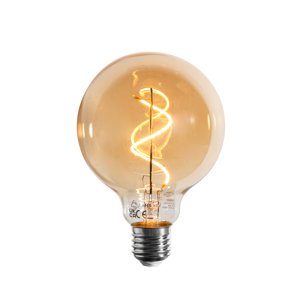 Stmívatelná LED žárovka E27 se spirálovým vláknem G95 zlatá 4W 270lm 2100K