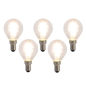Sada 5 LED žárovek E14 Filament P45 4W 470 lm 2700K