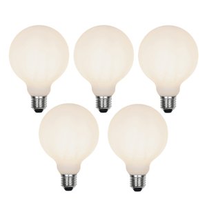 Sada 5 ks E27 3-stupňová stmívatelná LED lampa G95 matné sklo 5W 550 lm 2700K