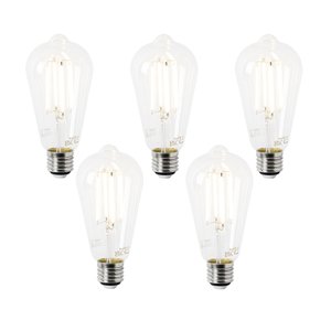 Sada 5 LED žárovek E27 ST64 čiré 2,2 W 470 lm 2700 K