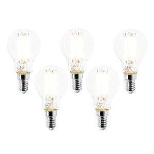 Sada 5 LED žárovek E14 P45 čiré 2,2 W 470 lm 2700 K