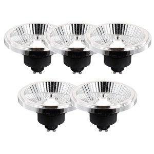 Sada 5 GU10 3-krokové stmívatelné LED žárovky AR111 10W 700lm 2200-6500K
