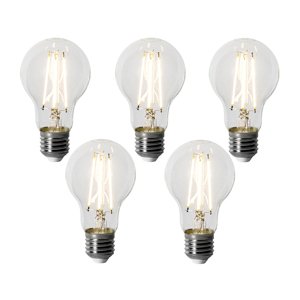 Sada 5 ks E27 dimbare LED lamp A60 6W 500 lm 3000K