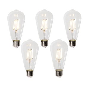 Sada 5 ks E27 dimbare LED lamp ST64 clear 5W 450 lm 2700K
