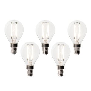 Sada 5 stmívatelných LED žárovek E14 P45 čiré sklo 3W 250 lm 3000K