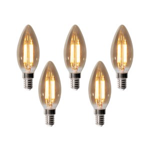 Set van 5 E14 dimbare LED lampen B35 smoke 4W 300 lm 2200K