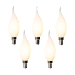 Set van 5 E14 dimbare LED lampen BXS35 opaal 4W 450 lm 2200K