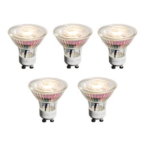 Sada 5 stmívatelných LED žárovek GU10 50mm čirá 4,9W 450 lm 2700K