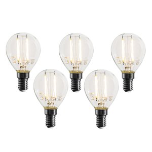 Sada 5 stmívatelných LED žárovek E14 P45 čirá 3W 250 lm 2700K