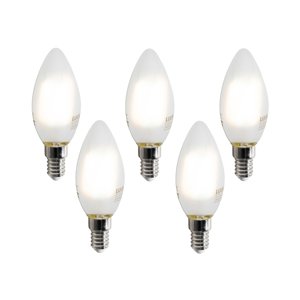 Sada 5 ks Chytré LED žárovky E14 C35 matné 4,2 W 470 lm 2700-6500 K