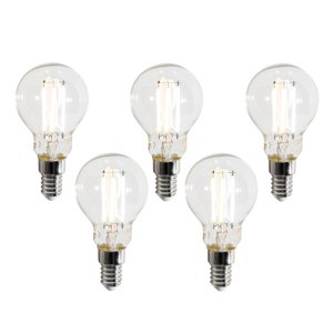 Sada 5 ks Chytré LED žárovky E14 P45 čiré 4,2 W 470 lm 2700–6500 K