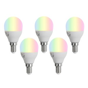 Sada 5 ks Stmívatelné LED žárovky E14 G45 Opal 4,9 W 470 lm 2700–6500 K