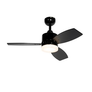 Venkovní stropní ventilátor černý 91,3 cm vč. LED stmívatelný s dálkovým ovládáním IP44 - Toledo