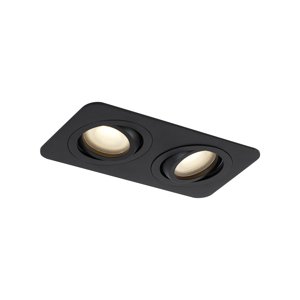 Kulaté zapuštěné bodové svítidlo černé GU10 50mm otočné a naklápěcí IP44 2-světla - Alberto