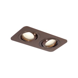 Kulaté zapuštěné bodové svítidlo tmavě bronzové GU10 50mm otočné a naklápěcí IP44 2-světla - Alberto