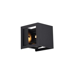 Moderní nástěnné svítidlo černé vč. LED IP44 - Edwin Quadro
