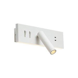 Nástěnná lampa bílá nastavitelná s USB-C vč. LED - Modric