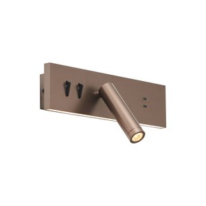 Nástěnná lampa bronzová nastavitelná s USB-C vč. LED - Modric