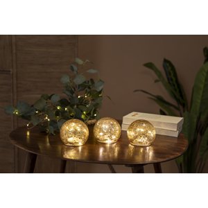 Zlatá stolní lampa 10 cm včetně LED, sada 3 ks - Lua