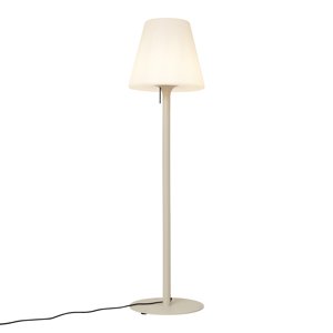 Moderní venkovní stojací lampa béžová s bílým stínidlem IP44 - Big Virginia