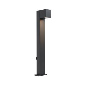 Moderní venkovní stojací lampa černá 65 cm se zásuvkou IP44 - Baleno