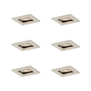 Sada 6 moderních zapuštěných bodových světel béžová GU10 50mm otočná a naklápěcí - Qure