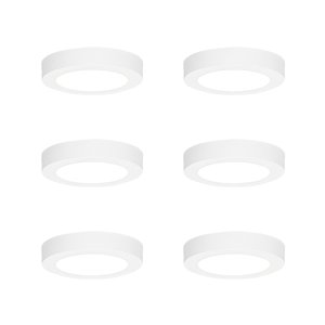 Sada 6 ks Zapuštěné nebo přisazené bodové bílé 14 cm včetně LED 3 stupně ztlumení do teplého - Trans