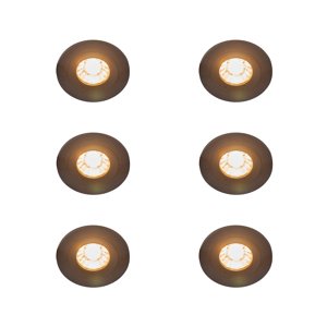Sada 6 ks Moderní zapuštěné bodové černé IP44 - Xena Round
