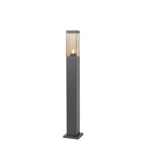 Chytré venkovní sloupkové svítidlo tmavě šedé s kouřovým sklem 80 cm vč. WiFi P45 - Malios