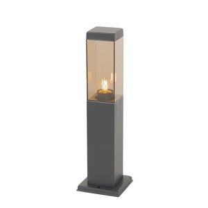 Chytré venkovní sloupkové svítidlo tmavě šedé s kouřovým sklem 45 cm vč. Wifi - Malios