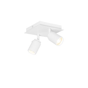 Chytré koupelnové bodové svítidlo bílé čtvercové 2-světelné IP44 vč. 2 Wifi GU10 50mm - Ducha