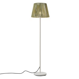 Venkovní stojací lampa bílá se zeleným lanovým stínidlem IP44 / IP54 - Virginia